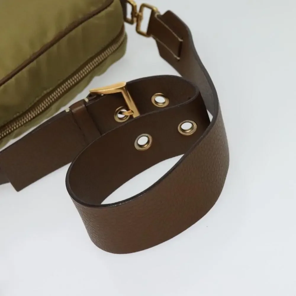PRADA Shoulder Bag Nylon Beige Gold - Picture 7 of 12